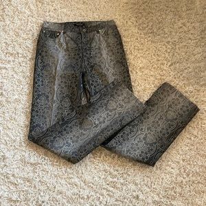 ROBERTO CAVALLI Jeans, Size Large Gold Jacquard Vintage RARE! Made in Italy NWOT